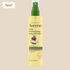 NEW Daily Moisturizing Body Oil Mist, Cocoa Butter Vanilla Scent, Sensitive Skin